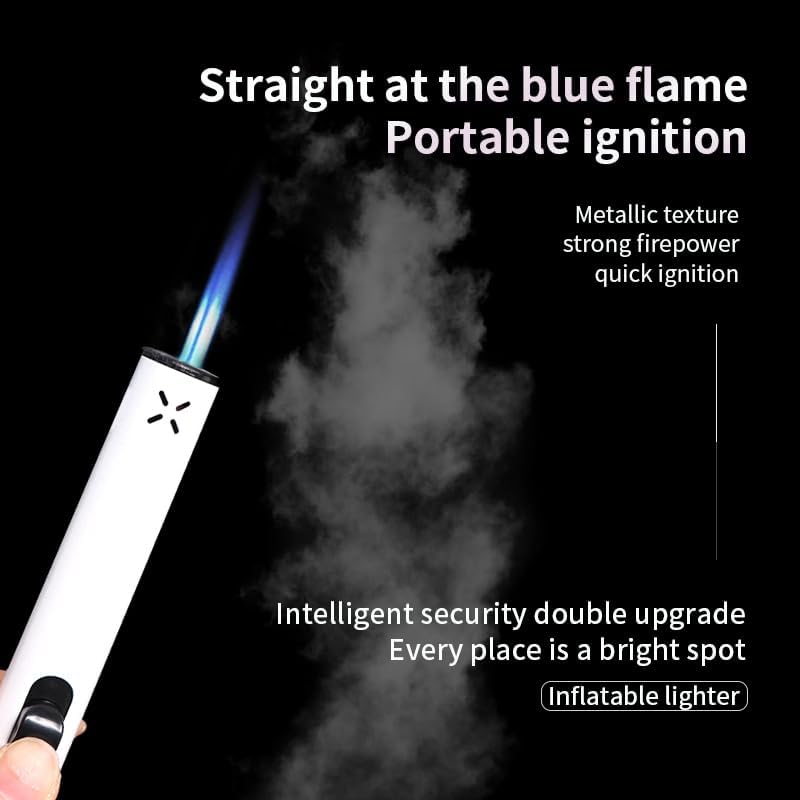 2PC Butane Torch Lighters, 7.9IN Refillable Torch Lighter Adjustable Jet Flame Butane Lighter Long Pen Lighter for Grill BBQ Candle Camping (Gas Not Included)